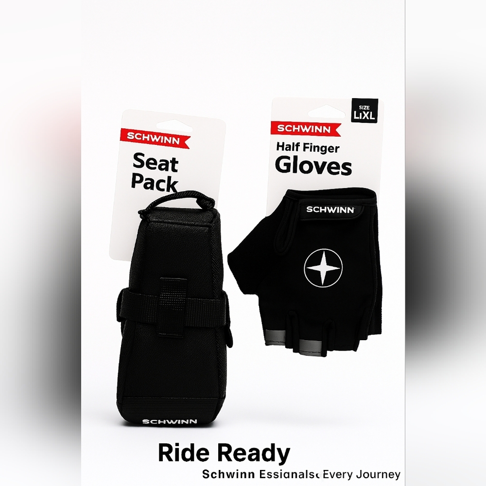 Schwinn Cycling Gloves and Seat Pack bicycle accessories